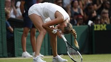 eská tenistka Petra Kvitová v osmifinále Wimbledonu.