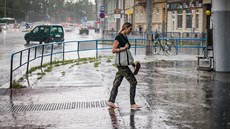 Silný dé a bouka se pehnala i eskými Budjovicemi. (1. ervence 2019)