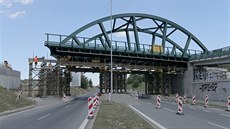 I pi posouvání mostu je na dálniním pivadi pod ním zachovaný provoz. (2....
