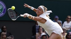 Petra Kvitová v osmifinále Wimbledonu.