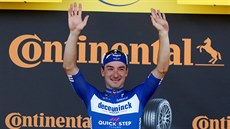Elia Viviani slaví triumf ve tvrté etap Tour de France.