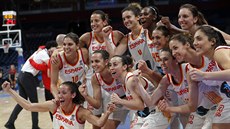 Španělské basketbalistky slaví postup do semifinále na mistrovství Evropy
