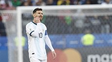 Argentinský kapitán Lionel Messi bhem duelu o bronz proti Chile na Copa...