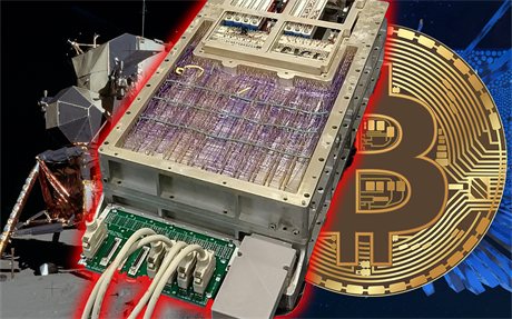 Tba bitcoin na poítai Apollo Guidance Computer (ilustraní montá)