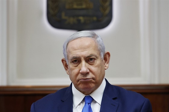 Izraelský premiér Benjamin Netanjahu na jednání vlády (14. ervence 2019)