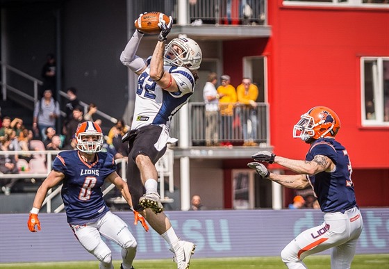 Momentka ze zápasu Prague Lions a Ostrava Steelers