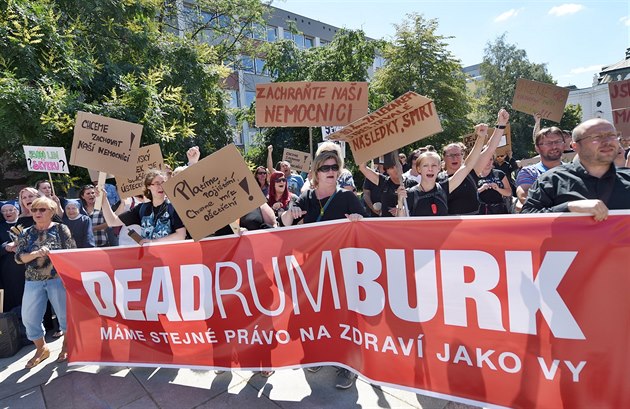 Více ne dv stovky lidí demonstrovaly v centru Ústí nad Labem za zachování...