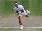 Rafael Nadal bhem tvrtfinále Wimbledonu