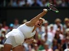 Rumunka Simona Halepová bhem finále Wimbledonu.