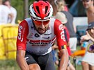 Belgian Thomas De Gendt z týmu Lotto Soudal jede v úniku bhem osmé etapy Tour...