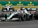 Lewis Hamilton z Mercedesu bhem Velké ceny Británie.