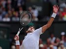 Srb Novak Djokovi bhem finále Wimbledonu.