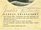 Autogram slavnho zpasnka a silka Gustava Fritenskho