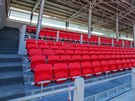 Opraven tribuna stadionu na Sokolskm ostrov v eskch Budjovicch (ervenec...