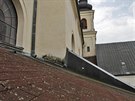 Stecha kostela svatho Ignce v Jihlav je v havarijnm stavu.