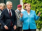 Nmecká kancléka Angela Merkelová se v Berlín setkala s finským premiérem...