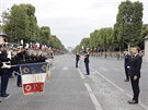 Francouzský prezident Emmanuel Macron na vojenské pehlídce. (14. ervence 2019)
