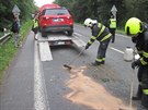 Auto skonilo ped Valaskm Mezim v koryt potoka.