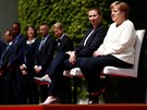 Merkelová absolvovala uvítací ceremoniál s dánskou premiérkou vsed...