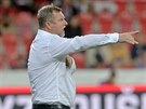 Plzeský trenér Pavel Vrba bhem duelu s Olomoucí