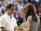 Roger Federer a vévodkyn Kate (Londýn, 14. ervence 2019)