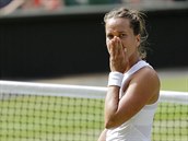 Barbora Strcov v semifinle Wimbledonu.
