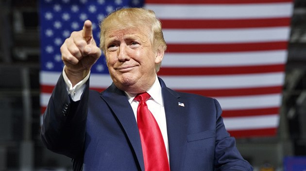 Americk prezident Donald Trump na pedvolebnm mtinku v Greenville (17. ervence 2019)