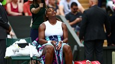 Američanka Serena Williamsová během finále Wimbledonu.