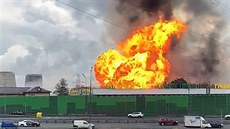 V Mytii u Moskvy hoela plynová elektrárna, plameny lehaly desítky metr...