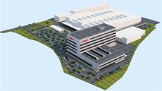 Nové p�tipatrové vývojové a testovací centrum bude jednou z dominant areálu...