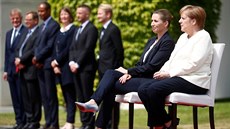 Kancléka Merkelová absolvovala uvítací ceremoniál s dánskou premiérkou vsed....