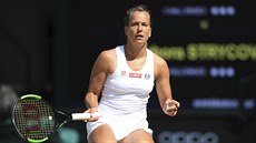 Barbora Strýcová v semifinále Wimbledonu.