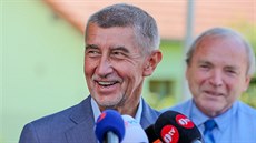 Andrej Babi� (ANO) v obci Jivno. (18. �ervence 2019)