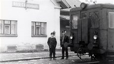 Poslední vlak z Chrasti do Hrochova Týnce 31. 1. 1978 ve stanici Rosice u...