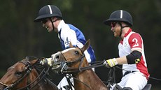 Princ William a princ Harry na charitativním pólo zápase v Billingbear Polo...
