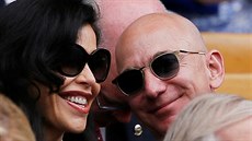 Lauren Sanchezová a Jeff Bezos na finále Wimbledonu (Londýn, 14. ervence 2019)