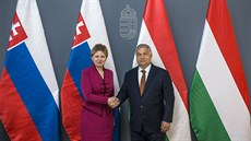 Slovenská prezidentka Zuzana aputová bhem návtvy Maarska v Budapeti s...