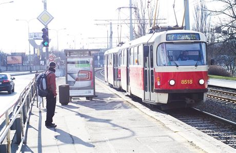 Tramvajová zastávka v Praze