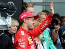 Sebastian Vettel z Ferrari skončil v závodě na Hockenheimringu druhý.
