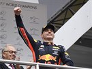 Max Verstappen z Red Bullu slaví vítzství Velké ceny Nmecka.
