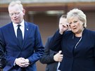 Norská premiérka Erna Solbergová (vpravo) uctila památku obtí teroristických...