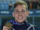 Americk plavec Caeleb Dressel se zlatou medail mistrovstv svta v Kwangdu