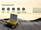 Indický rover, který má zkoumat povrch Msíce. Pohybuje se rychlostí centimetr...