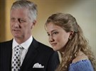Belgický král Philippe a korunní princezna Elisabeth (Brusel, 11. ervence 2019)