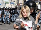 V Moskvě policisté zatkli několik stovek účastníků nepovolené demonstrace u...