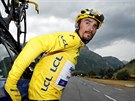 Nepříliš nadšený Julian Alaphilippe po přerušení 19. etapy Tour de France.