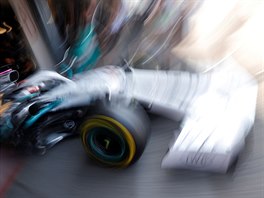 Lewis Hamilton míí do prvního tréninku na Hockenheimringu.