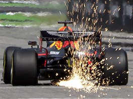 Max Verstappen z Red Bullu bhem tréninku na Hockenheimringu.