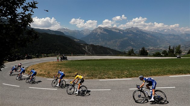 Julian Alaphilippe bhem osmnct etapy Tour.