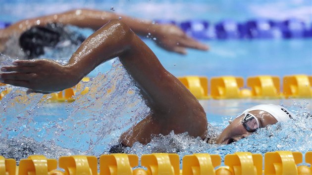 Barbora Seemanov v rozplavb na 400 metr voln zpsob na svtovm ampiontu v plavn v Kwangdu.